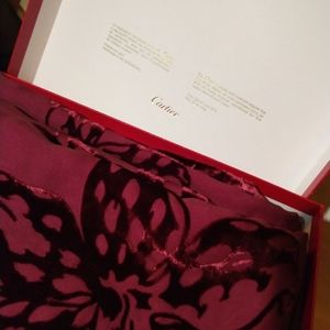 Cartier Vintage Burgundy Burned-out Velvet Shawl